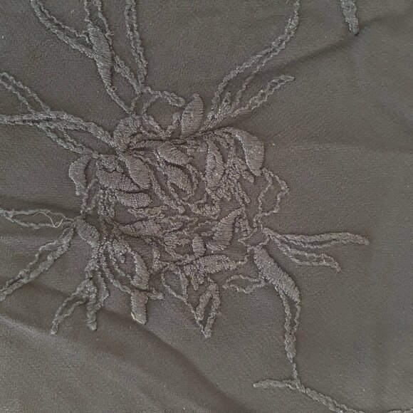 GHOST Made in England Black Slip Dress Rose Floral Bias Cut 90s Size M / 3 - Picture 7 of 9